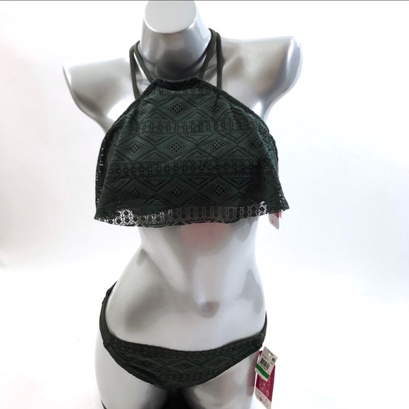 Hula Honey Other - Hula Honey Womens Two Piece Swimsuit Large Green